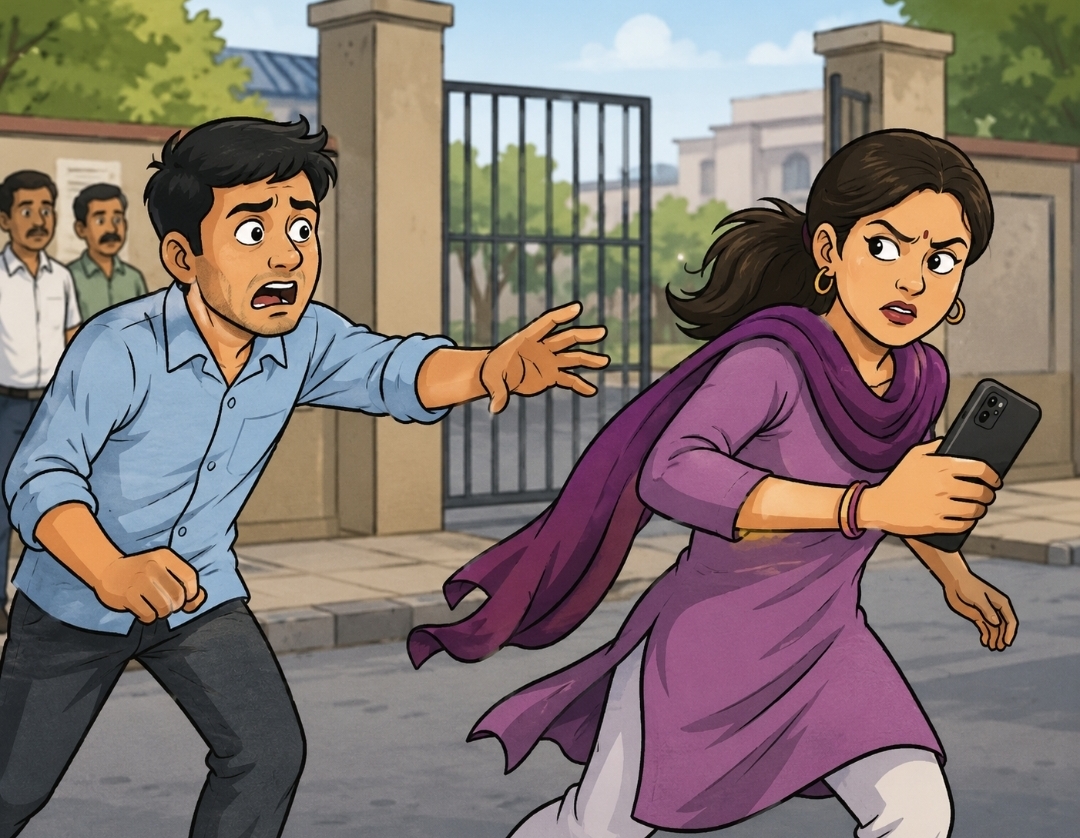 मोबाइल फोन छीनकर भागी महिला, केस दर्ज